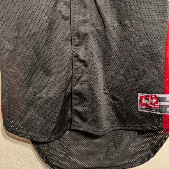 Rawlings Black and Red Baseball Jersey Lugnuts Size Xl - Picture 4 of 14